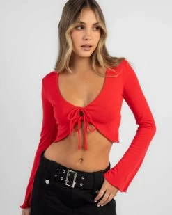Mariella Tie Front Long Sleeve Top