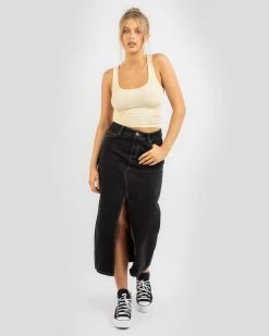 Basic Scoop Neck Rib Tank Top -Mooloola Apparel Store 20355231 03 BK XL