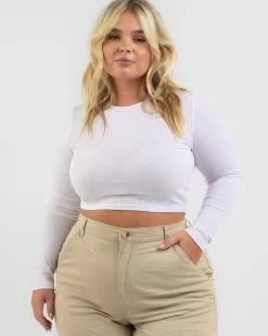 Basic Rib Long Sleeve Top 8 Basic Rib Long Sleeve Top -Mooloola Apparel Store 20355332 02 BK XL