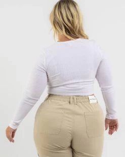 Basic Rib Long Sleeve Top 9 Basic Rib Long Sleeve Top -Mooloola Apparel Store 20355332 02 LT XL