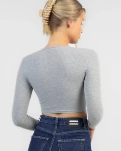 Basic Rib Long Sleeve Top -Mooloola Apparel Store 20355332 05 LT XL