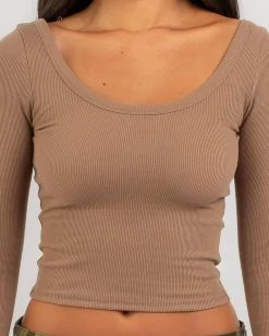 Basic Scoop Neck Long Sleeve Top -Mooloola Apparel Store 20356469 03 RT XL