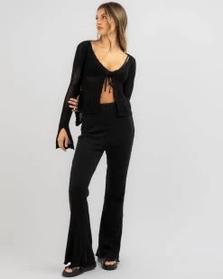 Summer Love Crochet Tie Front Top 7 Summer Love Crochet Tie Front Top -Mooloola Apparel Store 20365587 04 BK XL