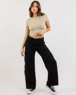 Basic Fine Rib Tee -Mooloola Apparel Store 20365700 01 BK XL