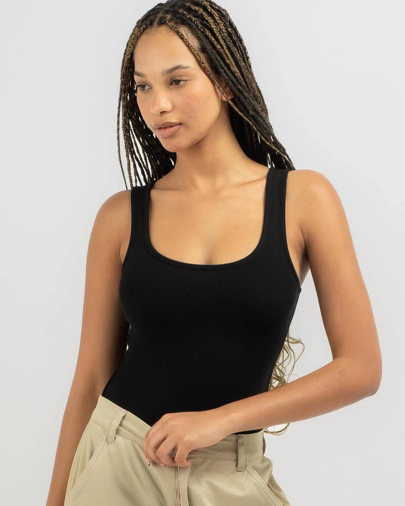 Basic Scoop Fine Rib Bodysuit 3 Basic Scoop Fine Rib Bodysuit