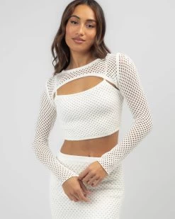 Taylah Long Sleeve Crochet Shrug -Mooloola Apparel Store 20367976 01 LT XL