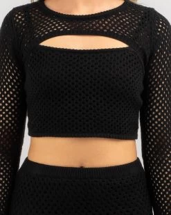 Taylah Long Sleeve Crochet Shrug -Mooloola Apparel Store 20367976 02 RT XL